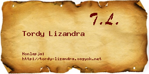 Tordy Lizandra névjegykártya